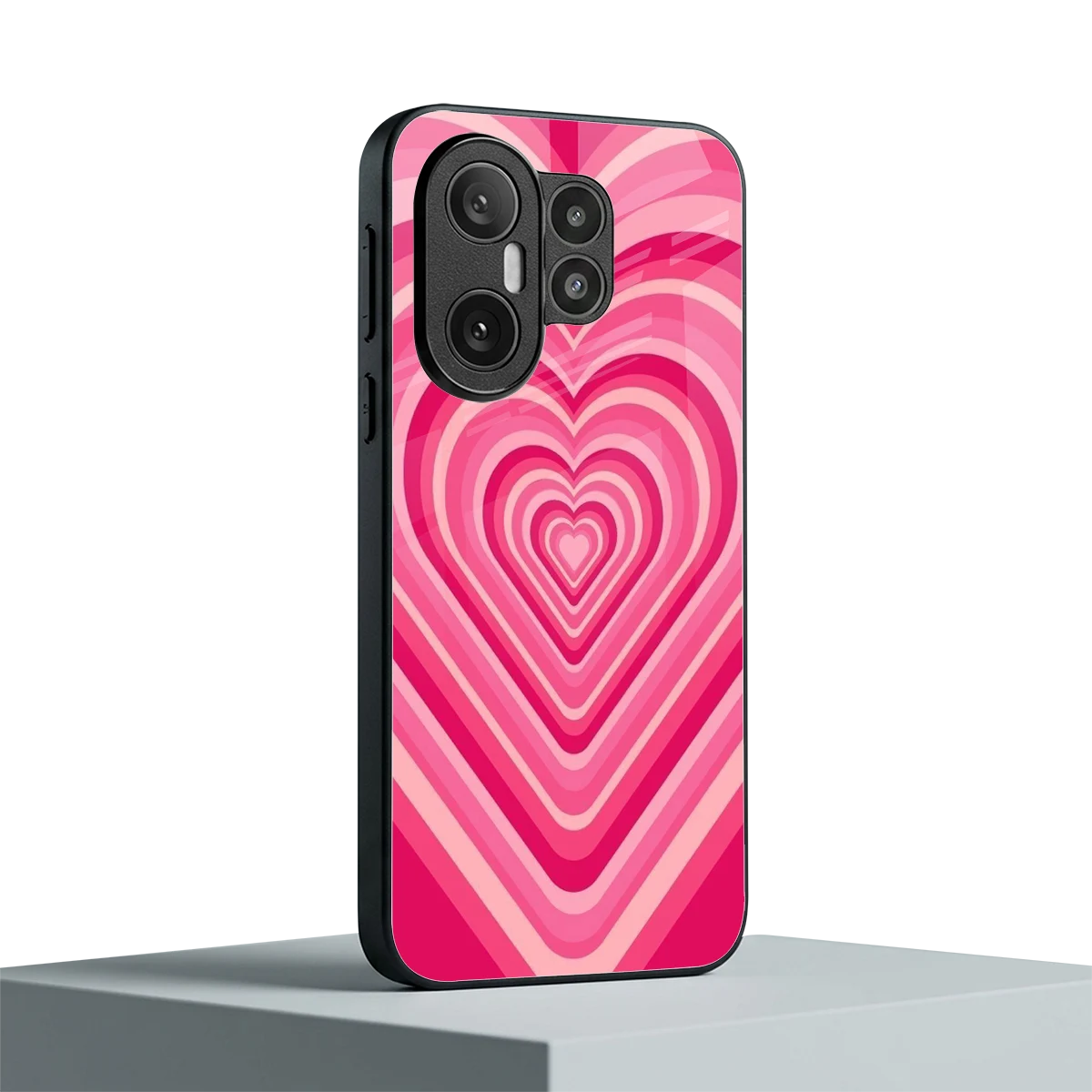 Y2K French Pink Hearts vivo x200 fe mobile cover | shockproof glass phone case