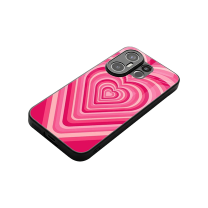 Y2K French Pink Hearts stylish phone case for vivo x200 fe | glossy glass and slim fit