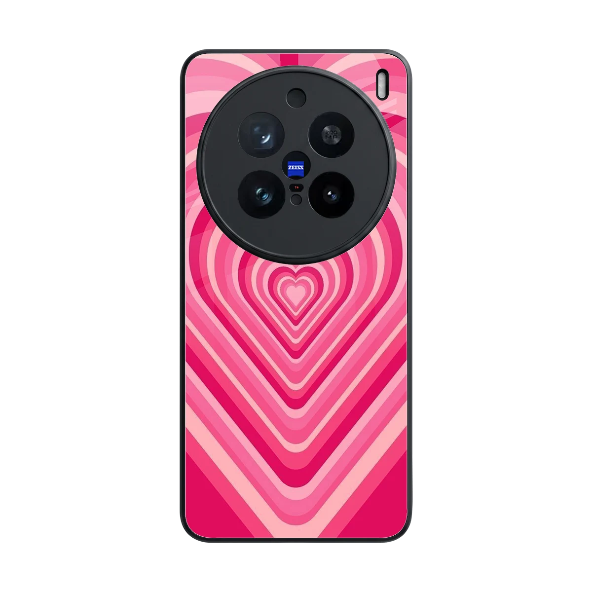 Y2K French Pink Hearts back phone cover | glass case for vivo x200 pro