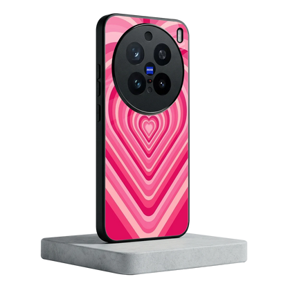 Y2K French Pink Hearts vivo x200 pro mobile cover | shockproof glass phone case