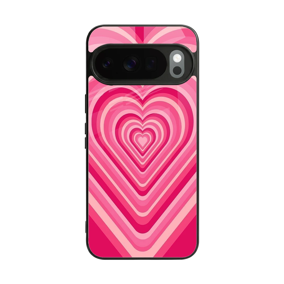 Y2K French Pink Hearts back phone cover | glass case for google pixel 10 pro