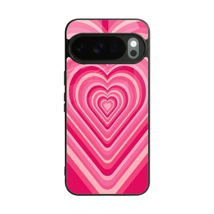Y2K French Pink Hearts back phone cover | glass case for google pixel 10 pro
