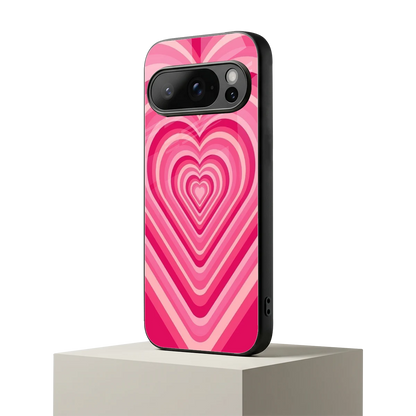 Y2K French Pink Hearts google pixel 10 pro mobile cover | shockproof glass phone case