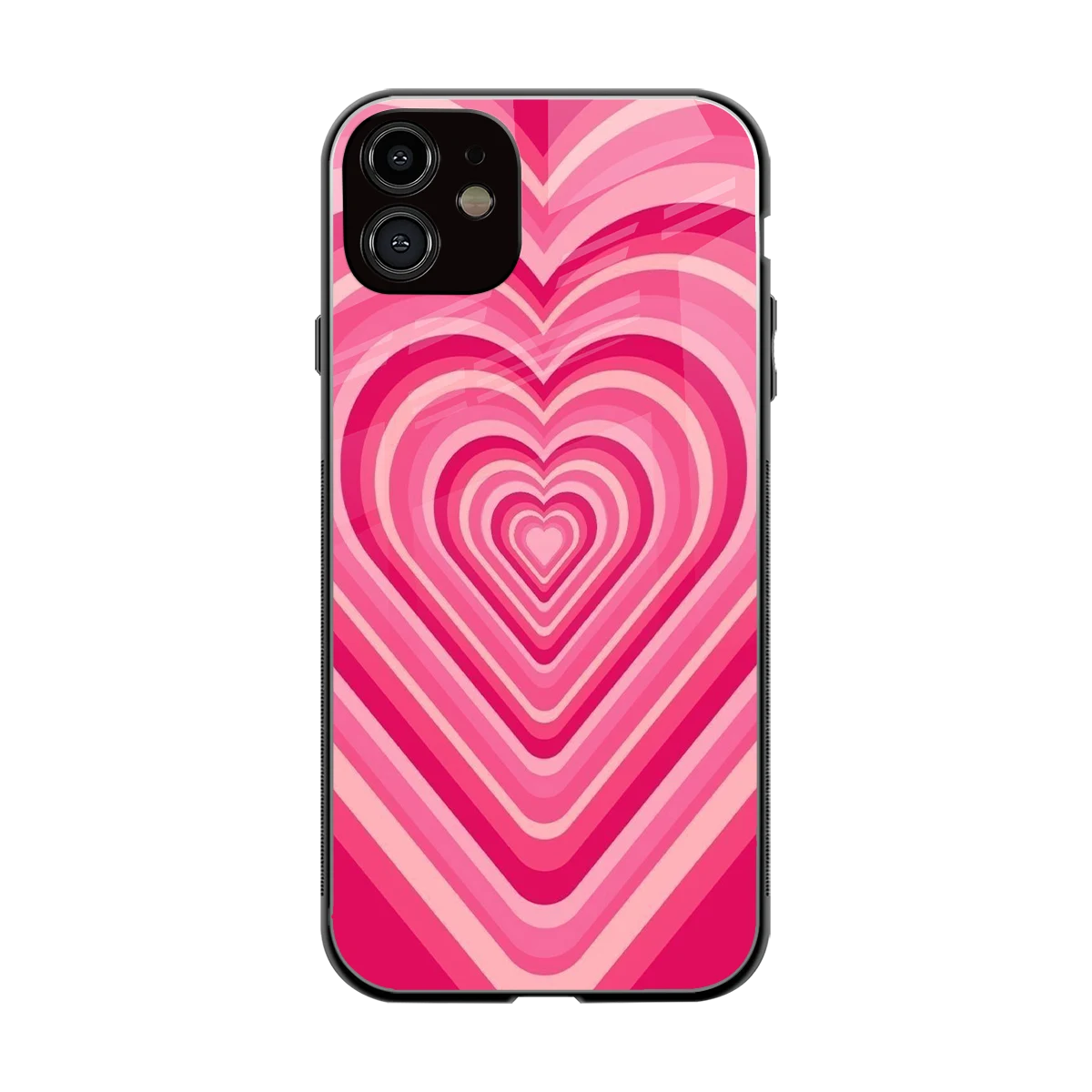 Y2K French Pink Hearts back phone cover | glass case for iphone 11