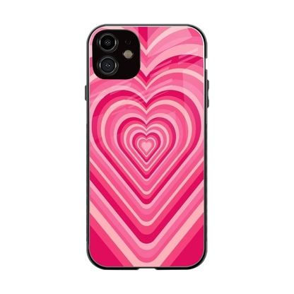 Y2K French Pink Hearts back phone cover | glass case for iphone 11