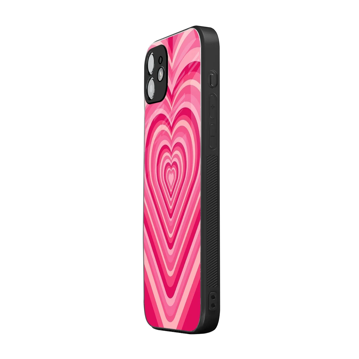 Y2K French Pink Hearts iphone 11 mobile cover | shockproof glass phone case