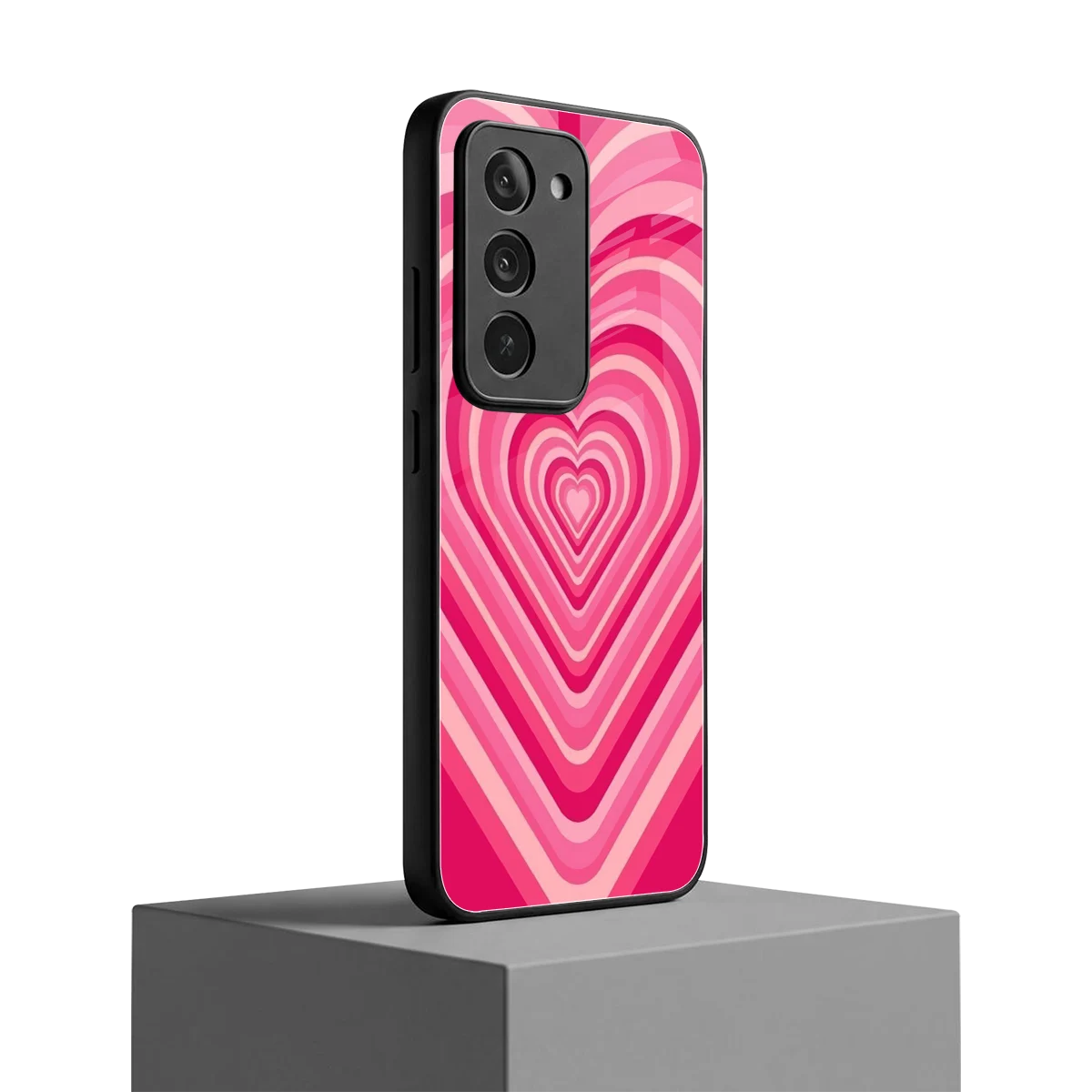 Y2K French Pink Hearts redmi 15 5g mobile cover | shockproof glass phone case