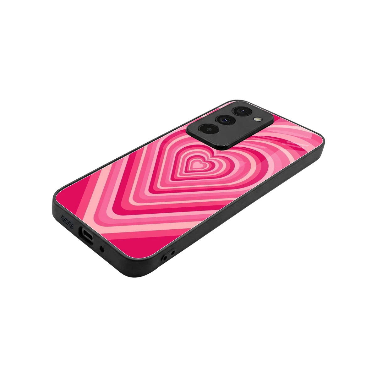 Y2K French Pink Hearts stylish phone case for redmi 15 5g | glossy glass and slim fit