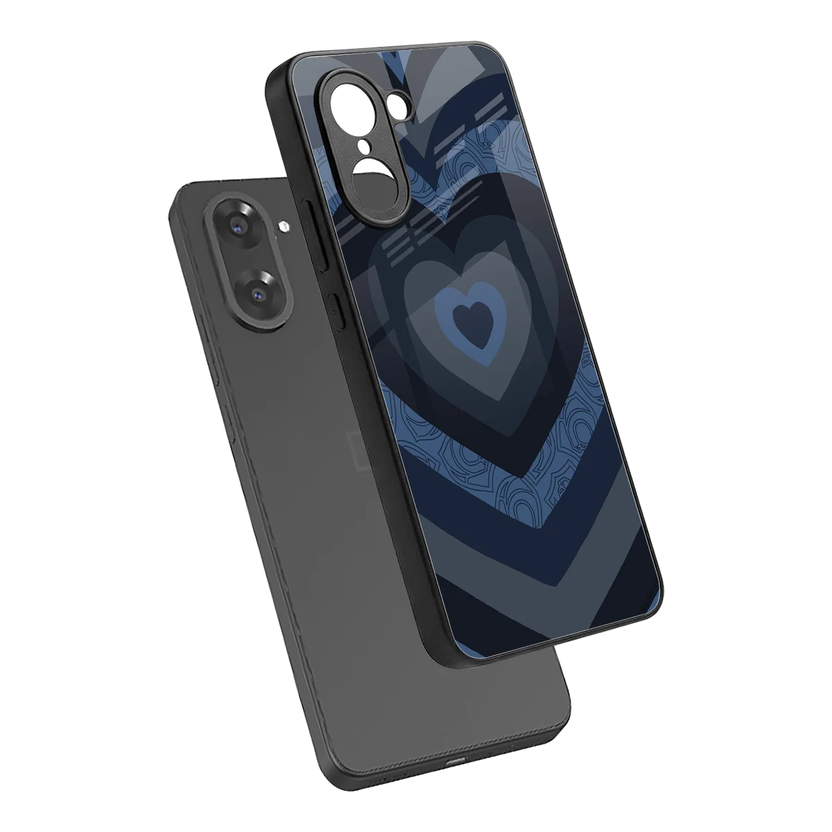Y2K Frosted Berry Hearts sleek oneplus nord ce5 5g cover with tempered glass back and TPU edges