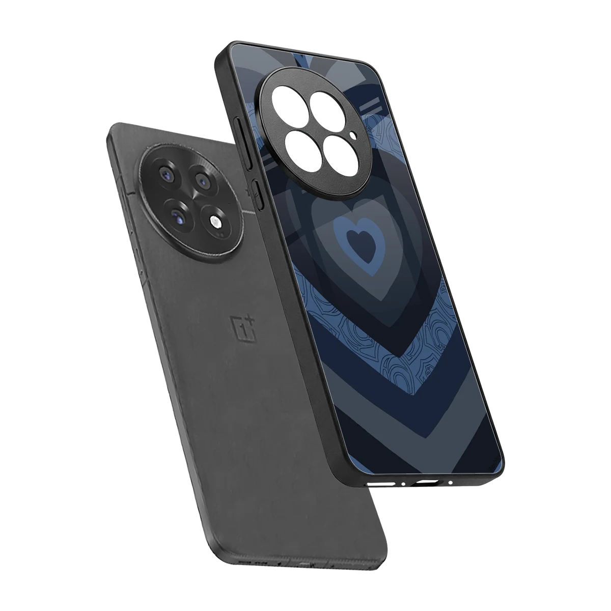 Y2K Frosted Berry Hearts sleek oneplus 13 cover with tempered glass back and TPU edges