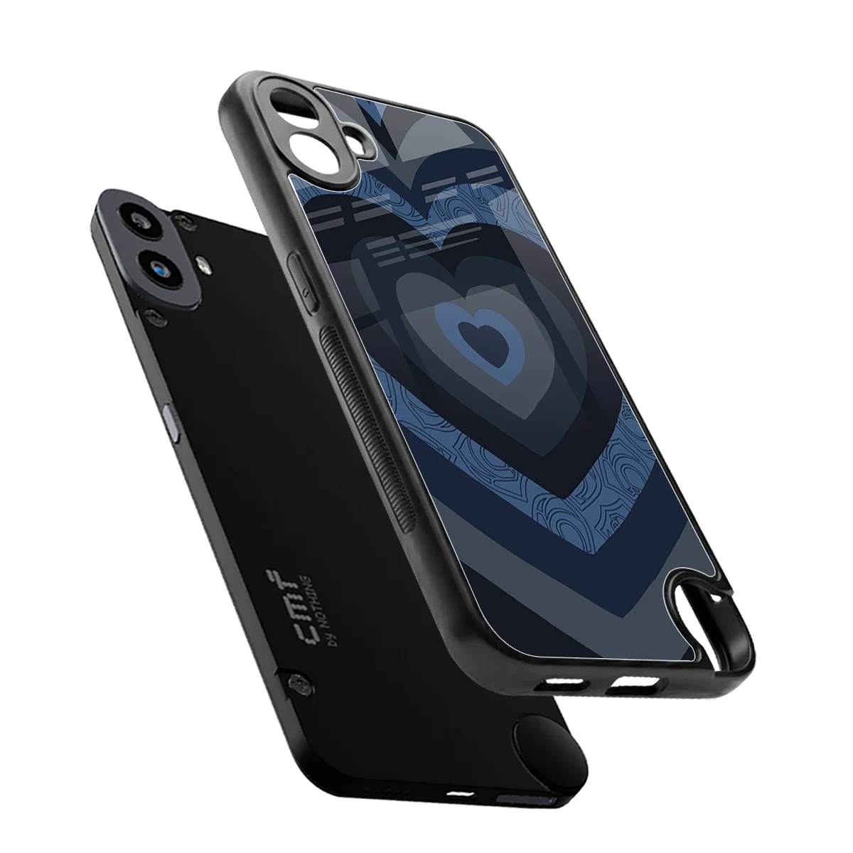 Y2K Frosted Berry Hearts sleek cmf nothing phone 1 cover with tempered glass back and TPU edges