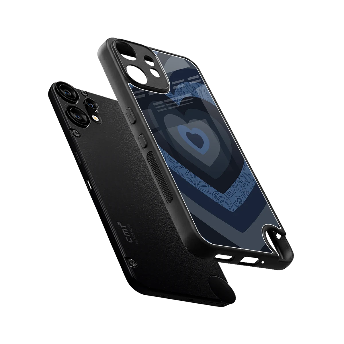Y2K Frosted Berry Hearts sleek cmf nothing phone 2 pro cover with tempered glass back and TPU edges
