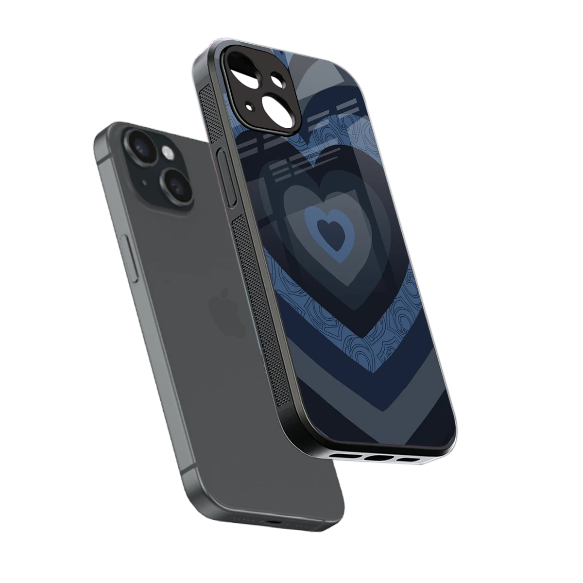 Y2K Frosted Berry Hearts sleek iphone 13 cover with tempered glass back and TPU edges