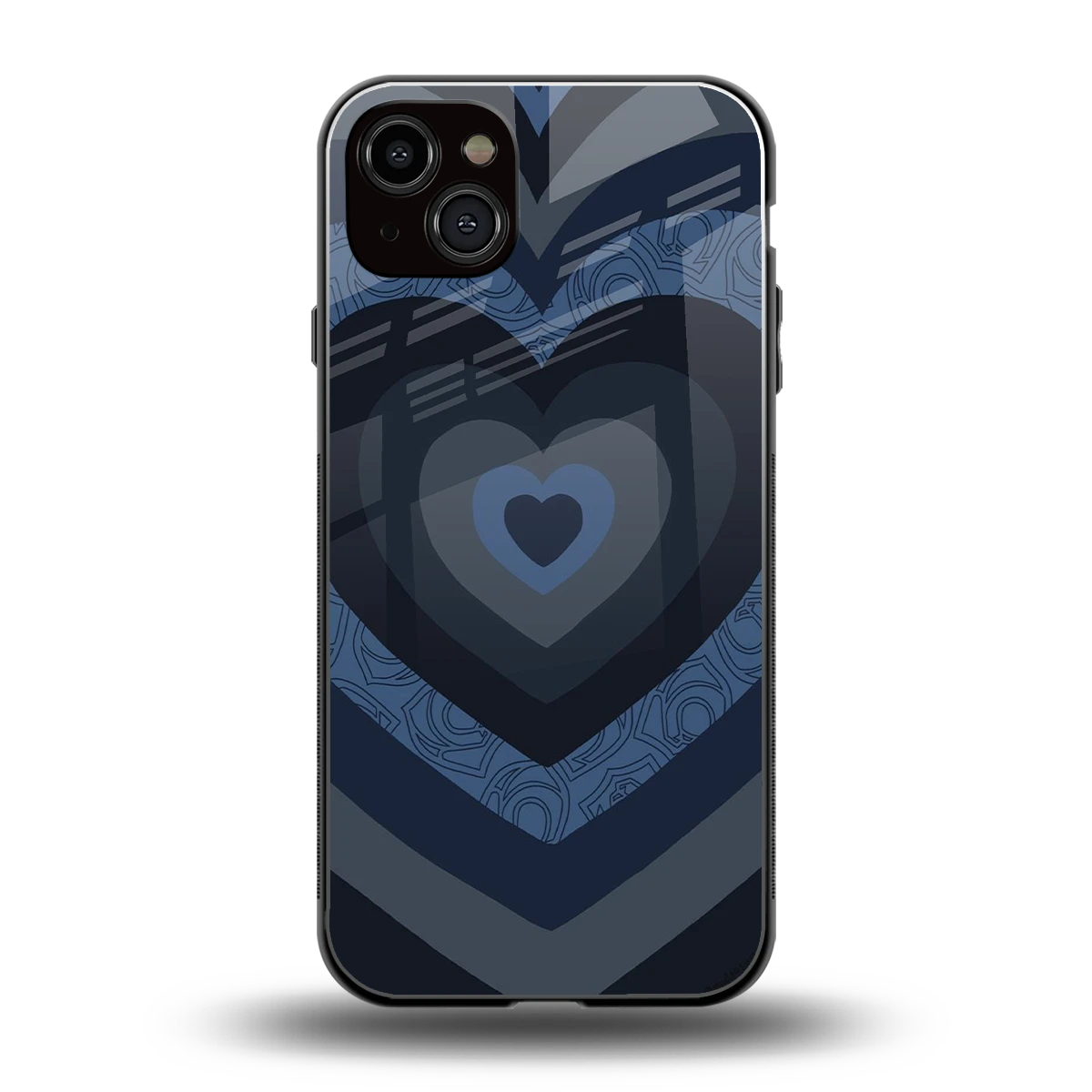 Y2K Frosted Berry Hearts back phone cover | glass case for iphone 14 plus