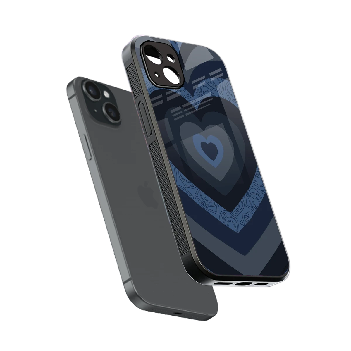 Y2K Frosted Berry Hearts sleek iphone 14 plus cover with tempered glass back and TPU edges