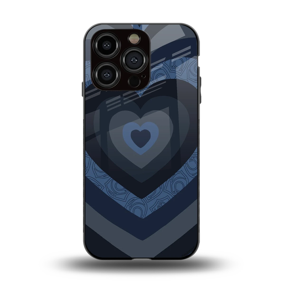 Y2K Frosted Berry Hearts back phone cover | glass case for iphone 15 pro