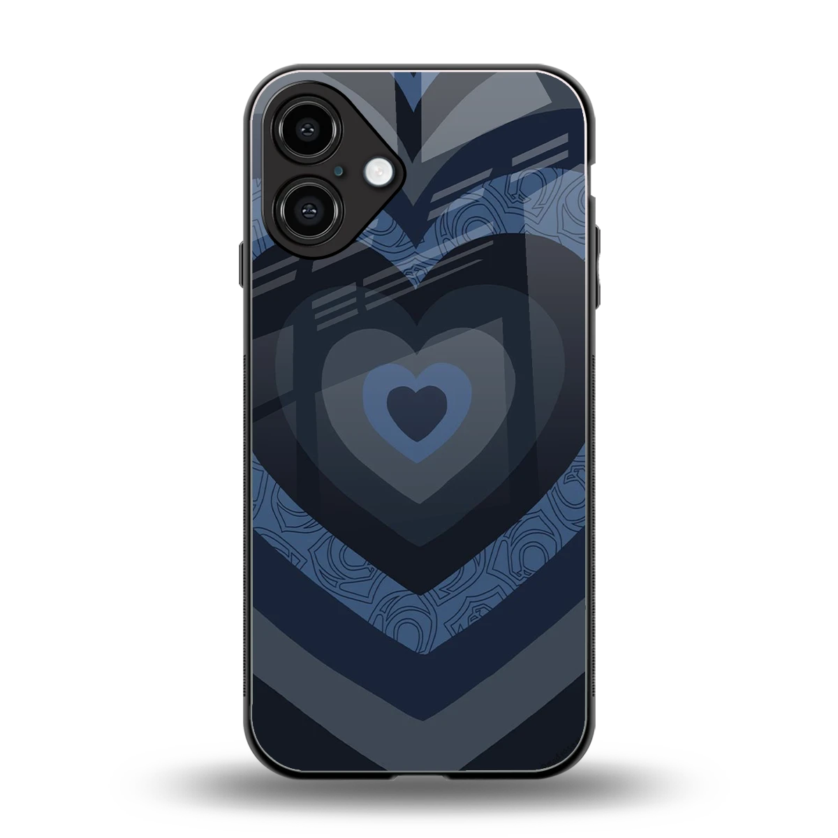 Y2K Frosted Berry Hearts back phone cover | glass case for iphone 16 plus