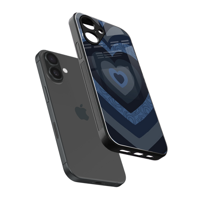 Y2K Frosted Berry Hearts sleek iPhone 16 cover with tempered glass back and TPU edges