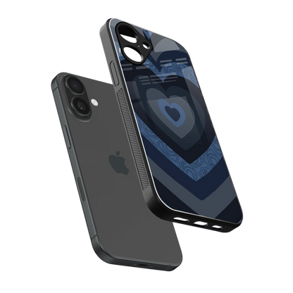 Y2K Frosted Berry Hearts sleek iPhone 16 cover with tempered glass back and TPU edges