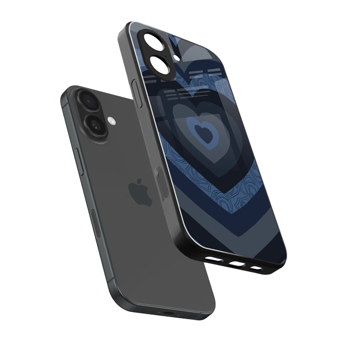 Y2K Frosted Berry Hearts sleek iphone 17 cover with tempered glass back and TPU edges