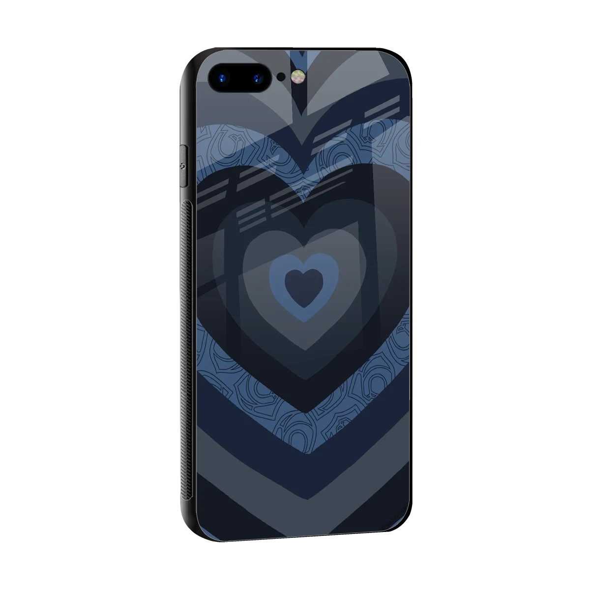 Y2K Frosted Berry Hearts sleek iphone 8 plus cover with tempered glass back and TPU edges