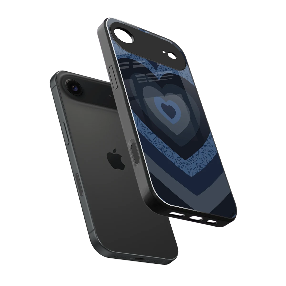 Y2K Frosted Berry Hearts sleek iphone air cover with tempered glass back and TPU edges