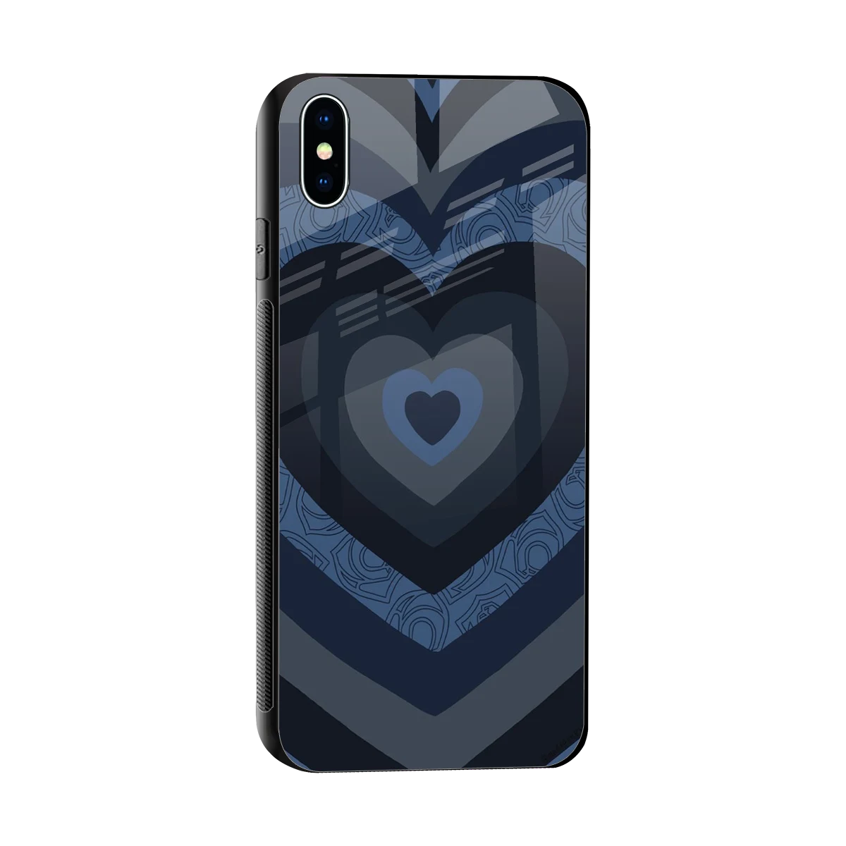 Y2K Frosted Berry Hearts sleek iphone xs max cover with tempered glass back and TPU edges
