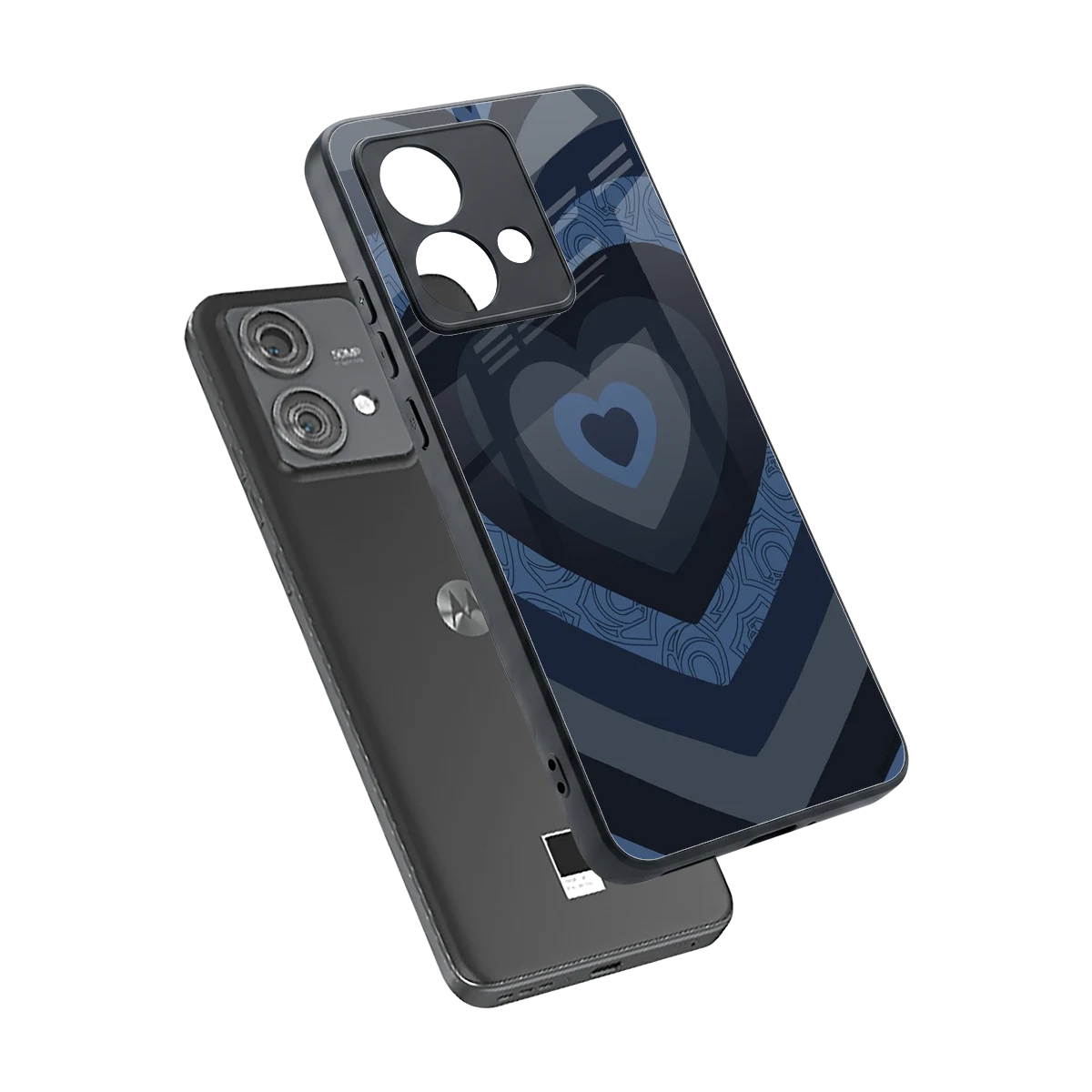 Y2K Frosted Berry Hearts sleek motorola edge 40 neo 5g cover with tempered glass back and TPU edges