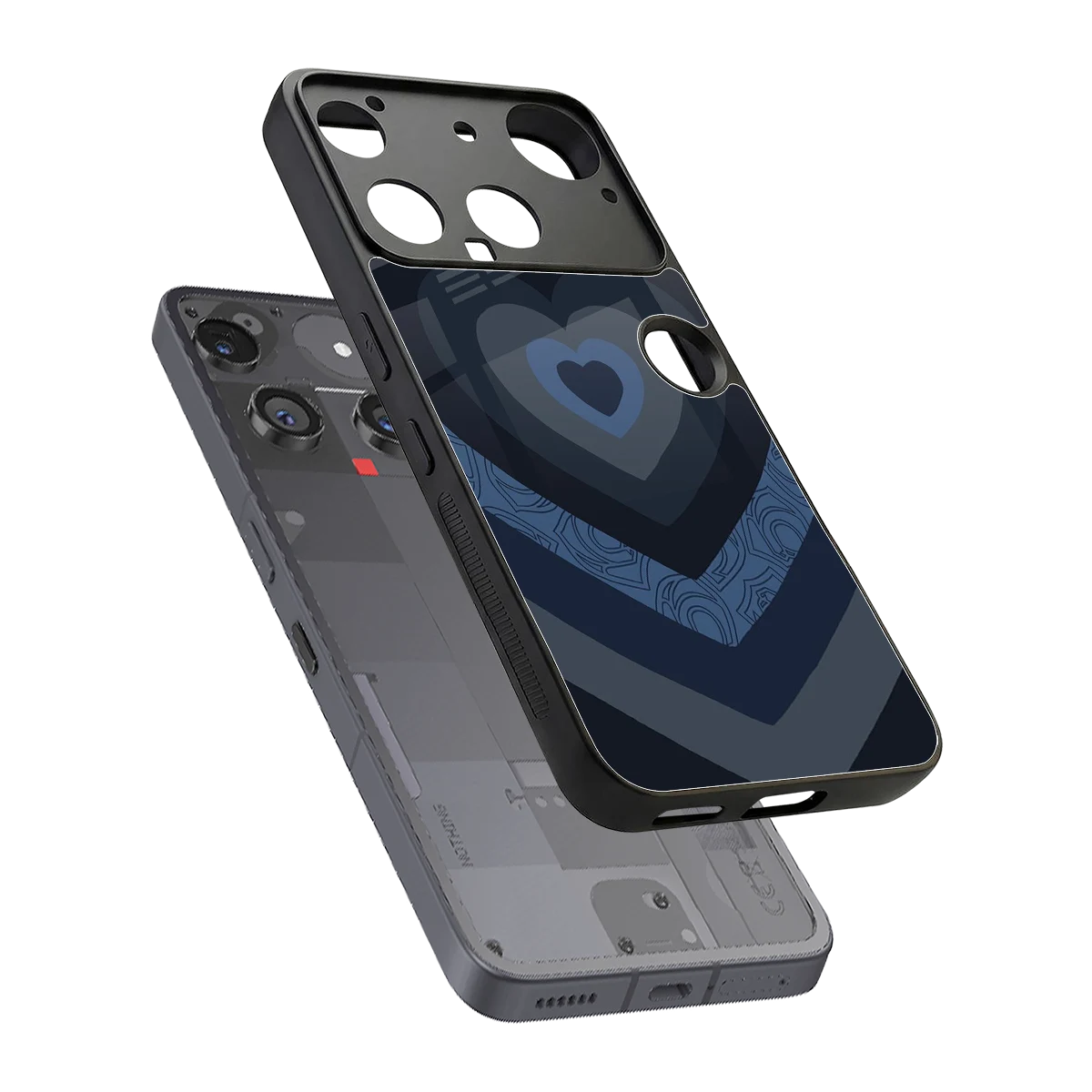 Y2K Frosted Berry Hearts sleek nothing phone 3 cover with tempered glass back and TPU edges