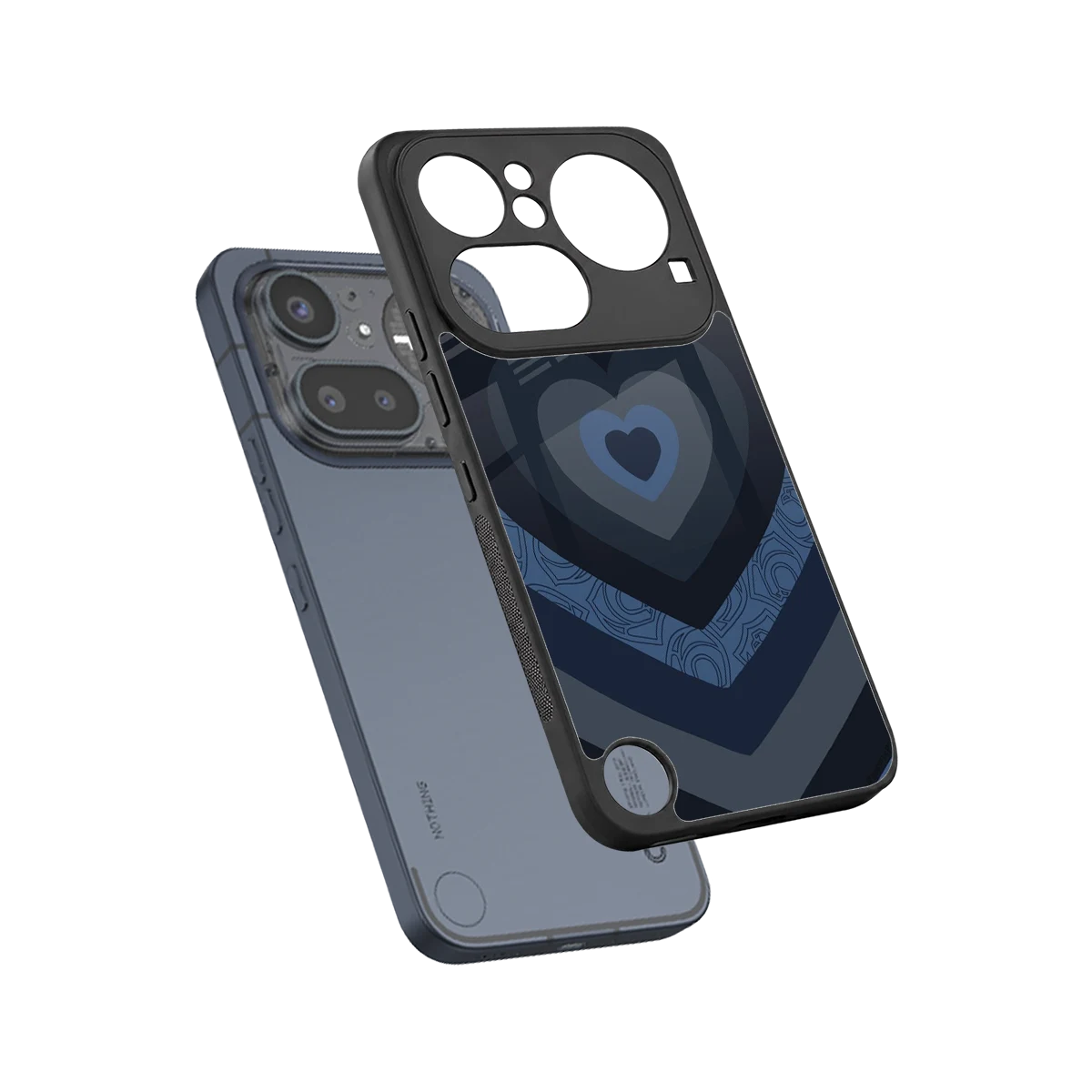 Y2K Frosted Berry Hearts sleek nothing phone 4a pro cover with tempered glass back and TPU edges