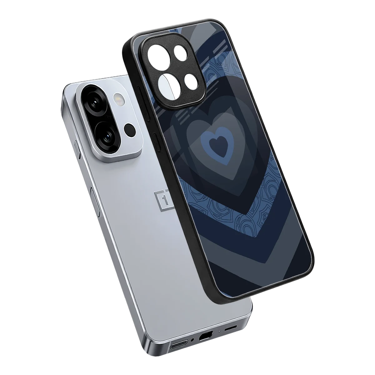 Y2K Frosted Berry Hearts sleek oneplus 13s cover with tempered glass back and TPU edges