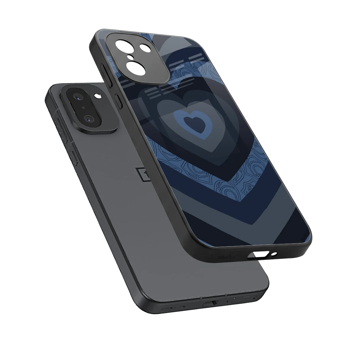 Y2K Frosted Berry Hearts sleek oneplus 15r cover with tempered glass back and TPU edges