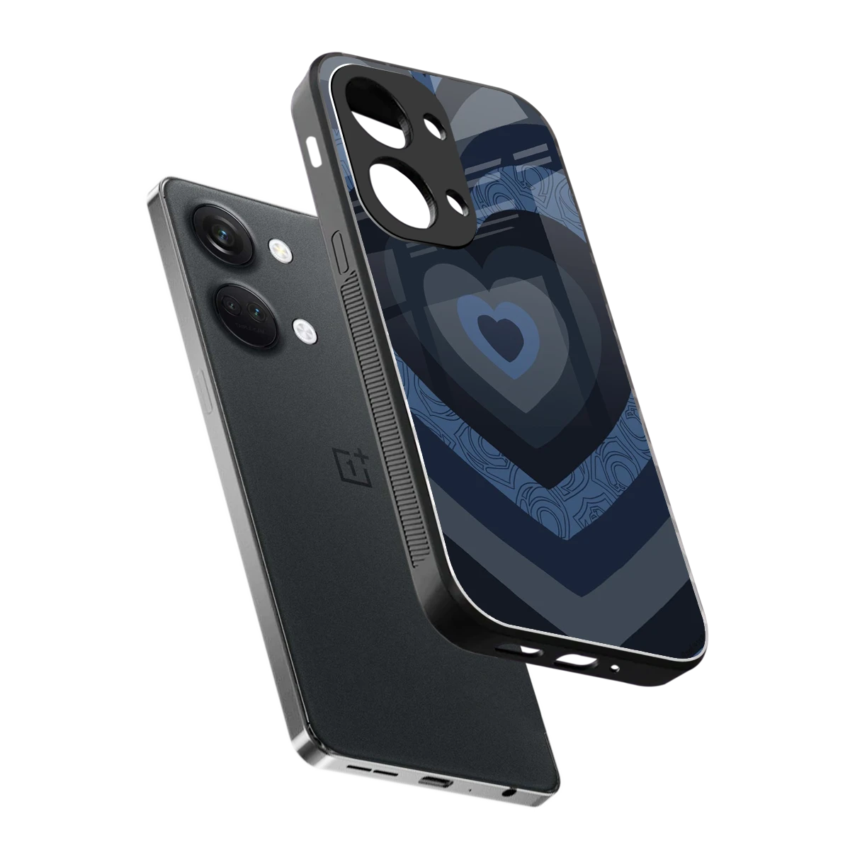 Y2K Frosted Berry Hearts sleek oneplus nord 3 cover with tempered glass back and TPU edges