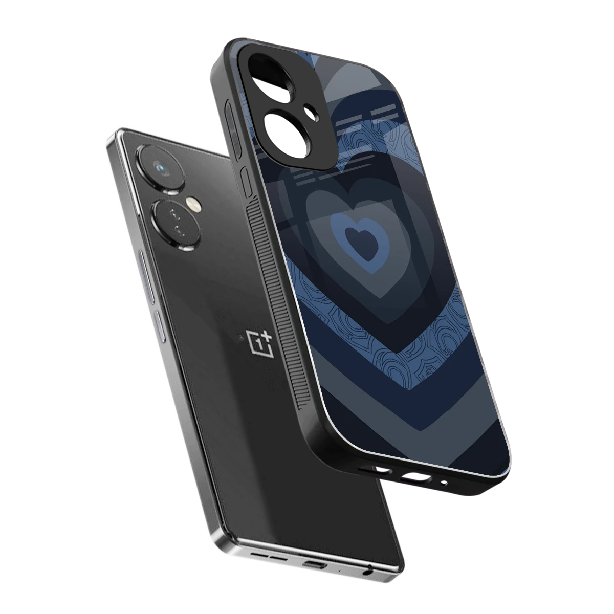 Y2K Frosted Berry Hearts sleek oneplus nord ce 3 cover with tempered glass back and TPU edges