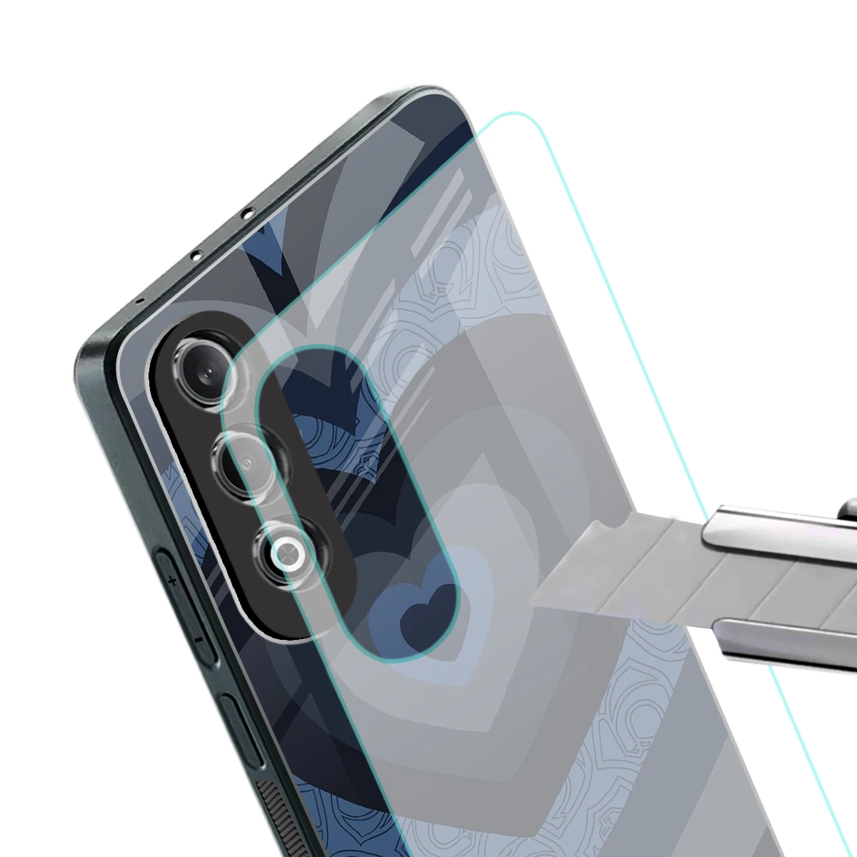 Y2K Frosted Berry Hearts stylish phone case for oneplus nord ce 4 | glossy glass and slim fit