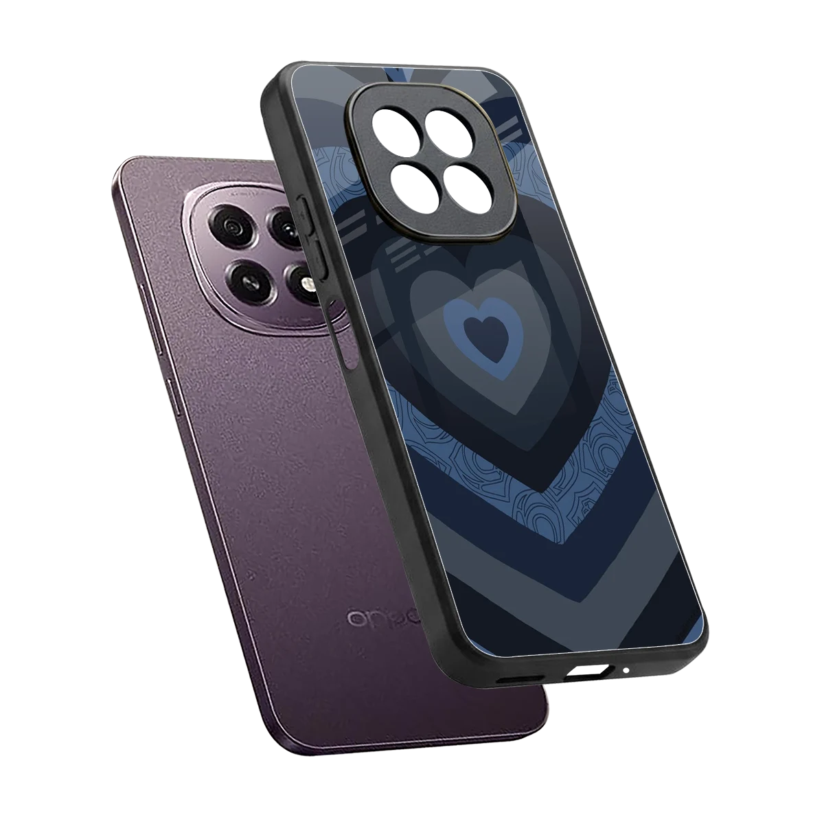 Y2K Frosted Berry Hearts sleek oppo f29 5g cover with tempered glass back and TPU edges