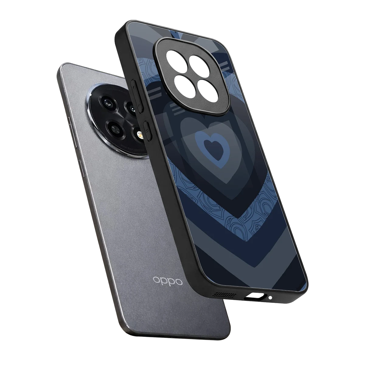 Y2K Frosted Berry Hearts sleek oppo f29 pro 5g cover with tempered glass back and TPU edges