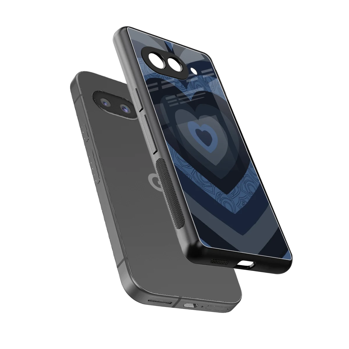 Y2K Frosted Berry Hearts sleek google pixel 10a cover with tempered glass back and TPU edges