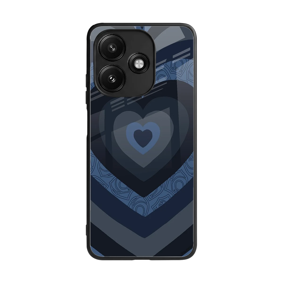 Y2K Frosted Berry Hearts back phone cover | glass case for redmi 12 5g