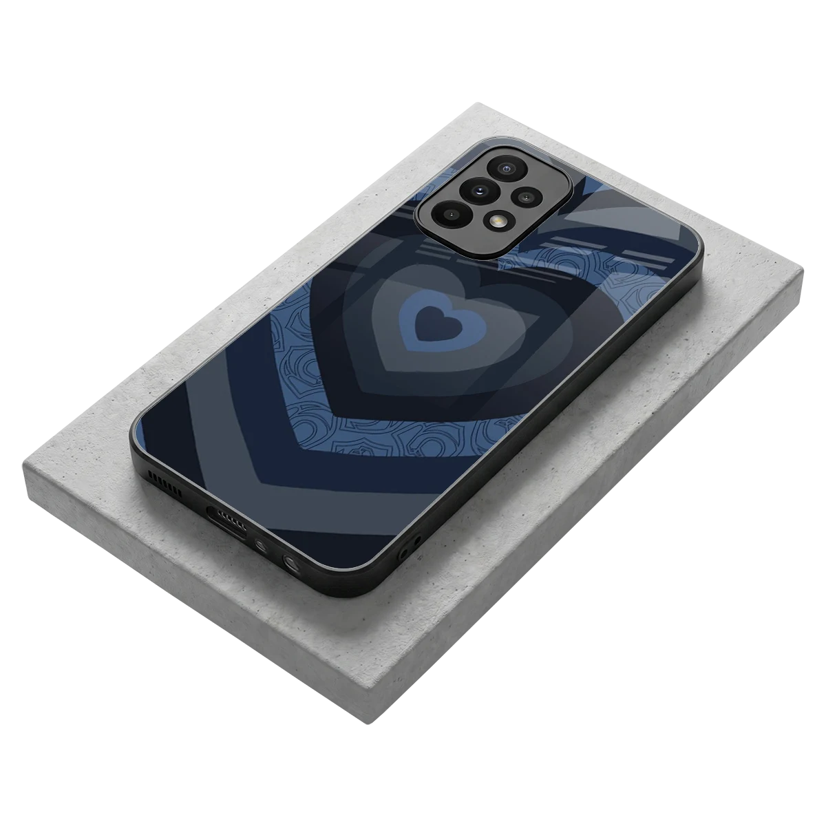 Y2K Frosted Berry Hearts stylish phone case for samsung galaxy a23 | glossy glass and slim fit