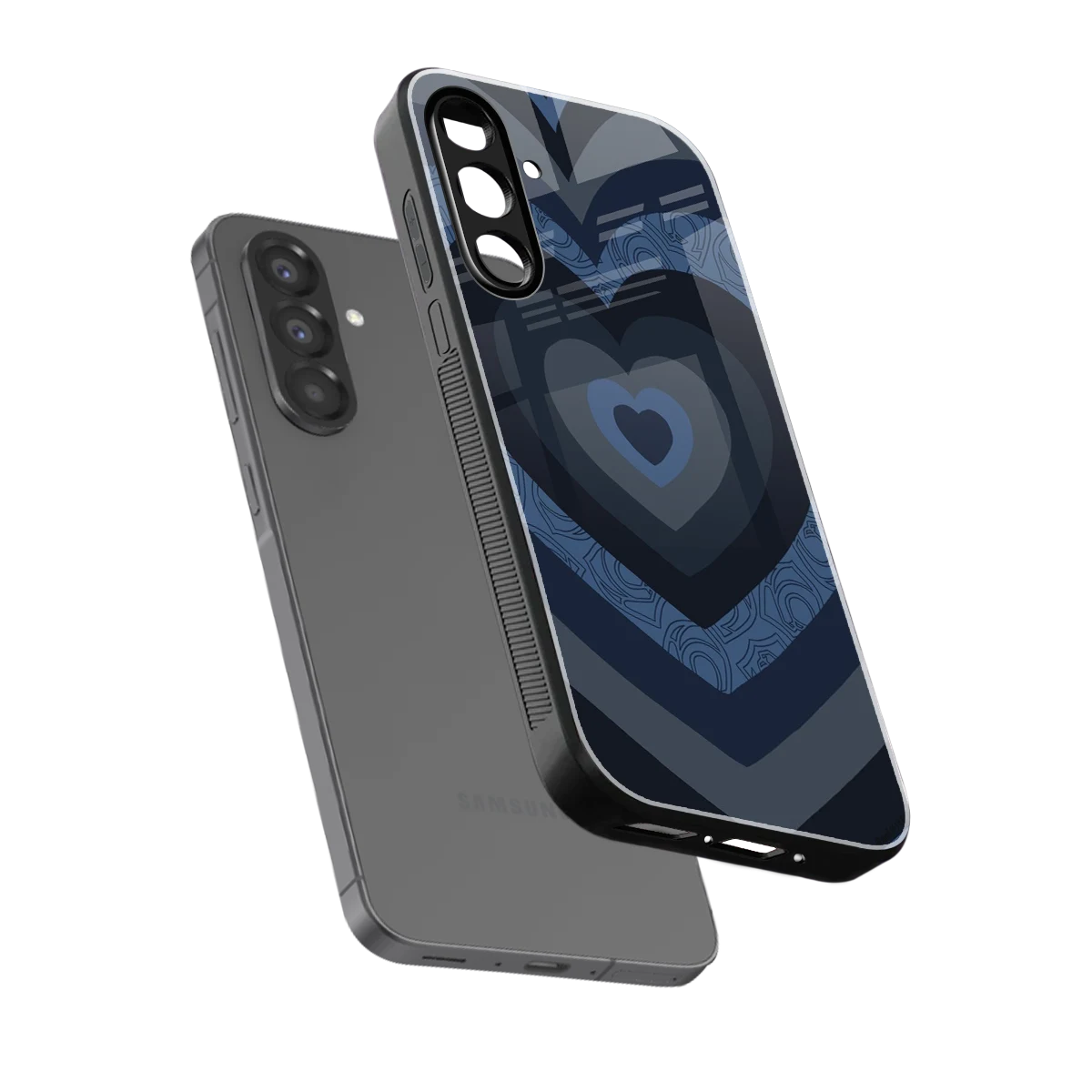 Y2K Frosted Berry Hearts sleek samsung galaxy a17 5g cover with tempered glass back and TPU edges