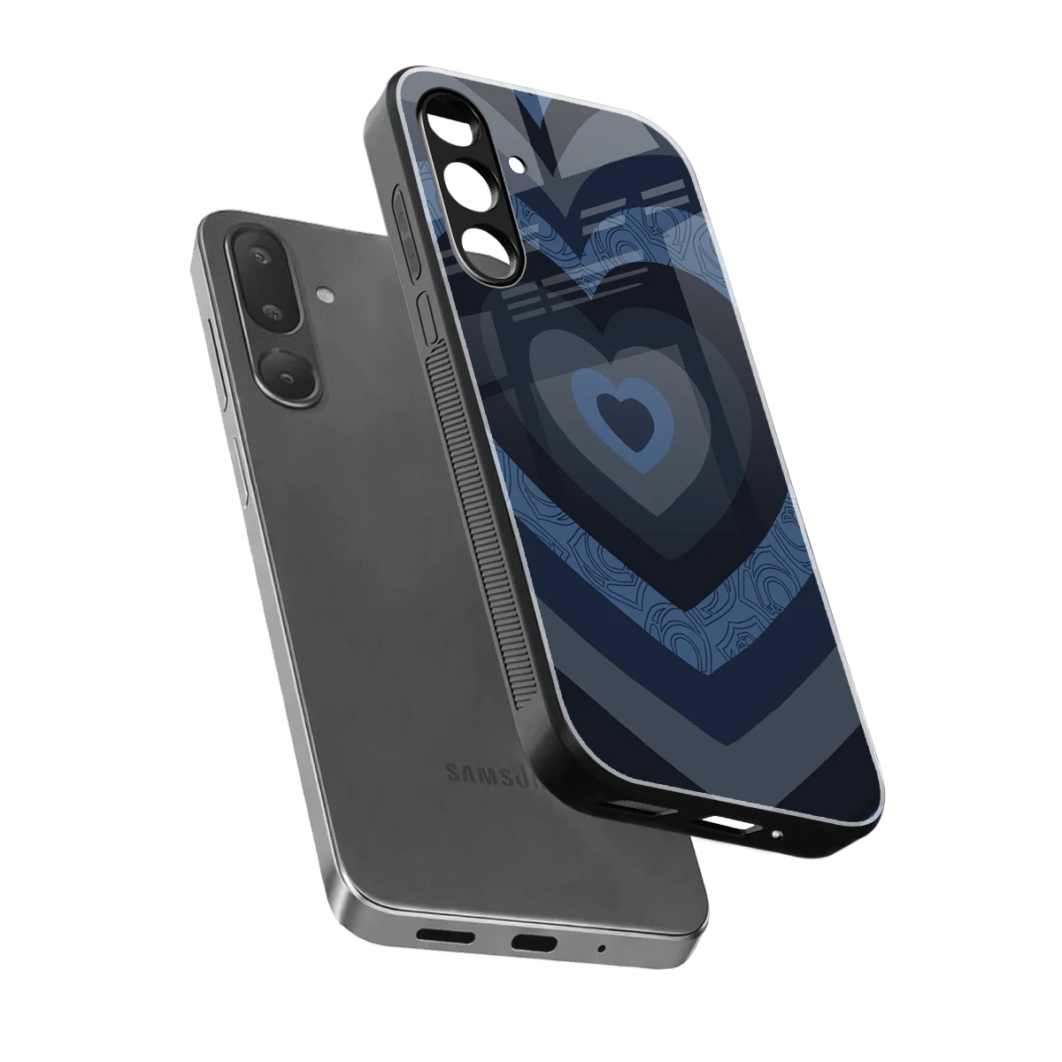 Y2K Frosted Berry Hearts sleek samsung galaxy m56 5g cover with tempered glass back and TPU edges