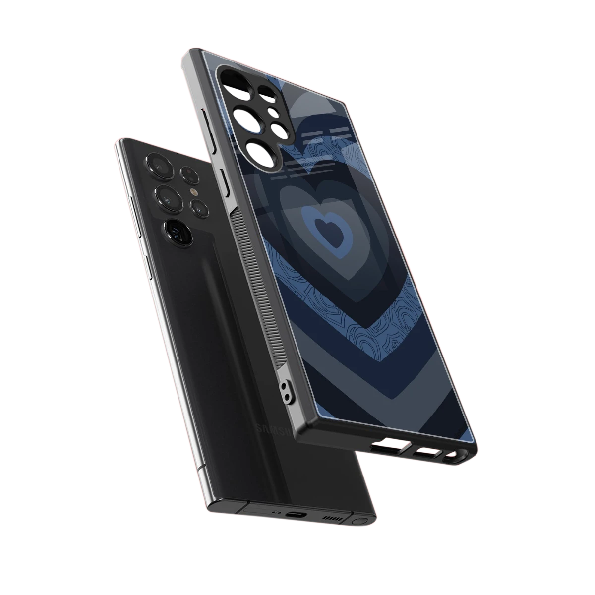 Y2K Frosted Berry Hearts sleek samsung galaxy s24 ultra cover with tempered glass back and TPU edges