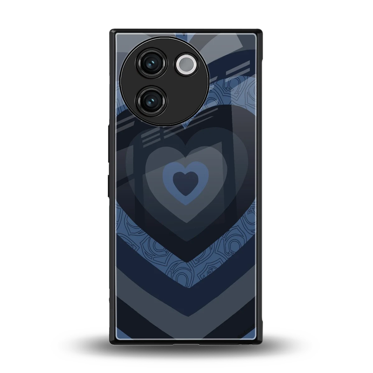 Y2K Frosted Berry Hearts back phone cover | glass case for vivo v30e