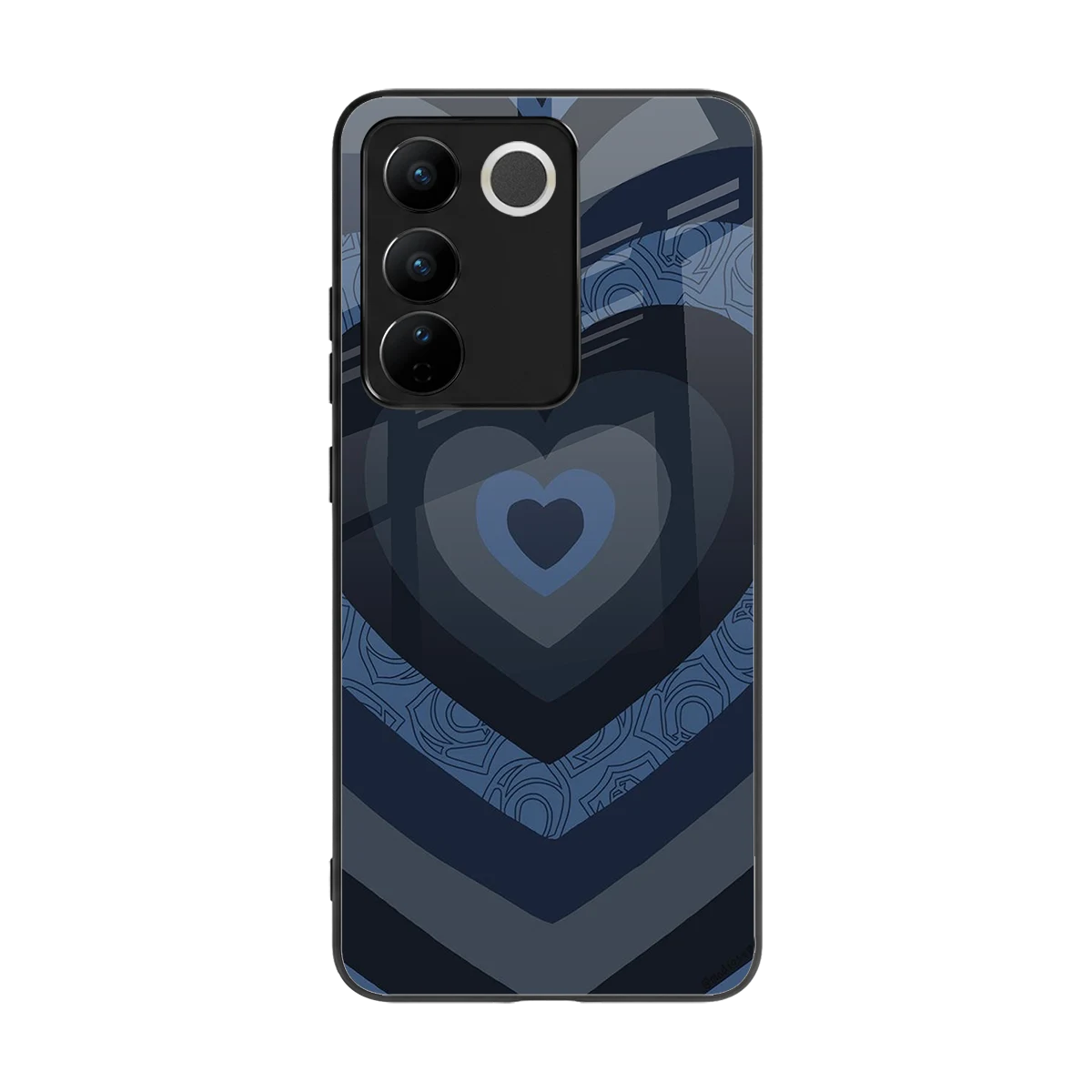 Y2K Frosted Berry Hearts back phone cover | glass case for vivo v27 5g