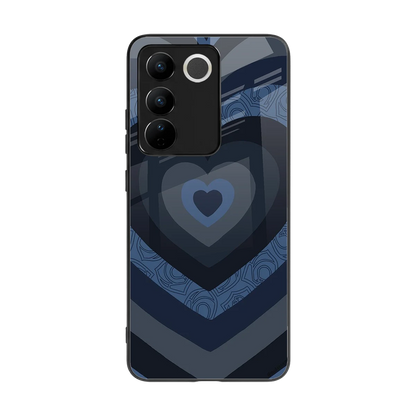Y2K Frosted Berry Hearts back phone cover | glass case for vivo v27 5g