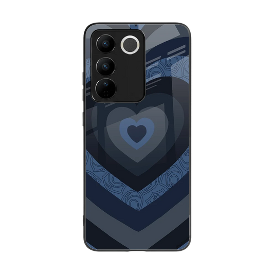 Y2K Frosted Berry Hearts back phone cover | glass case for vivo v27 5g
