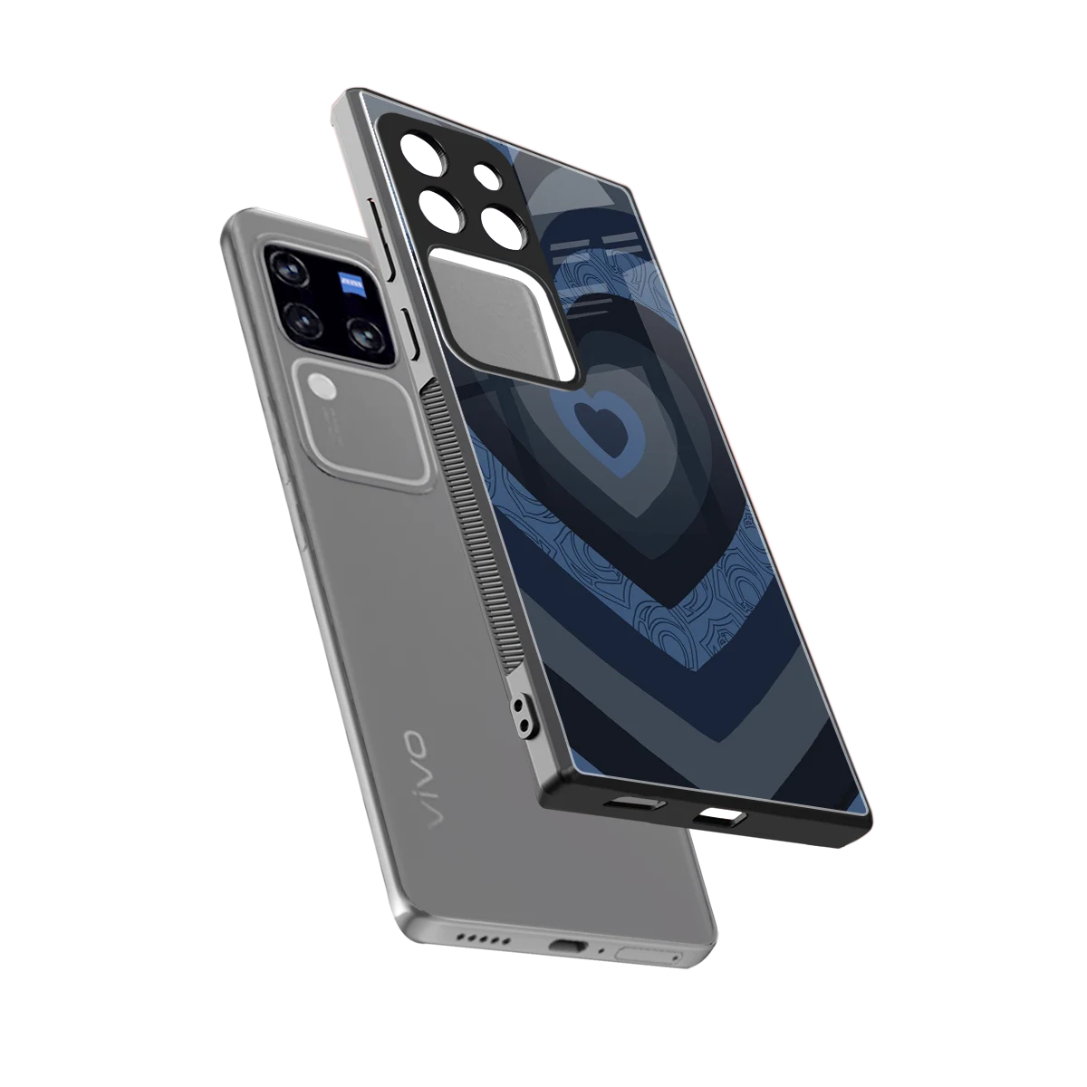 Y2K Frosted Berry Hearts sleekvivo v30 pro cover with tempered glass back and TPU edges