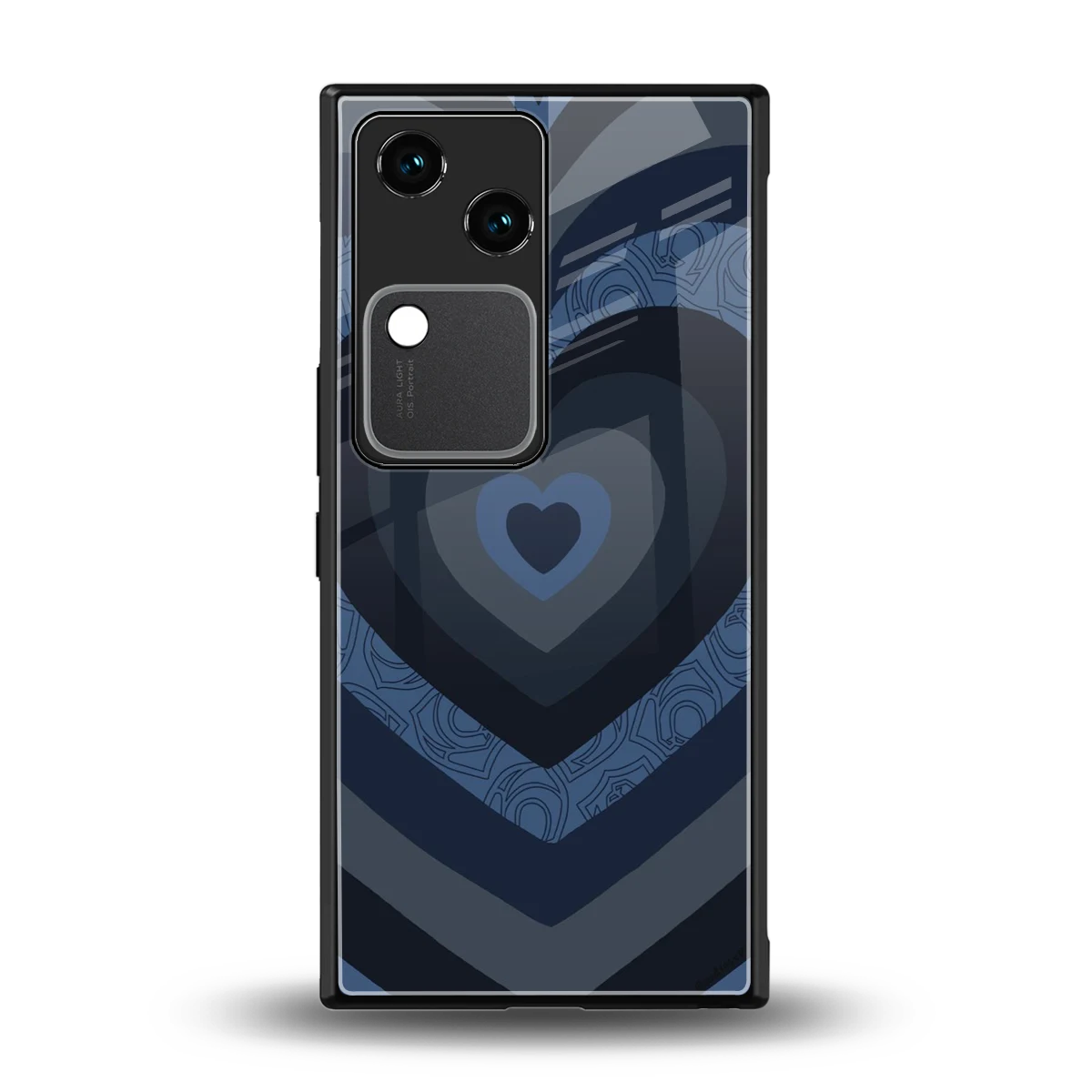 Y2K Frosted Berry Hearts back phone cover | glass case for vivo v30