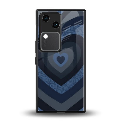 Y2K Frosted Berry Hearts back phone cover | glass case for vivo v30